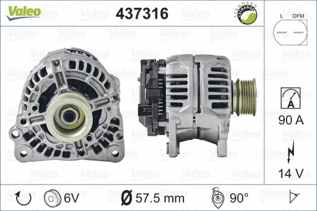 Alternator SKODA OCTAVIA 1Z3 VALEO 437316