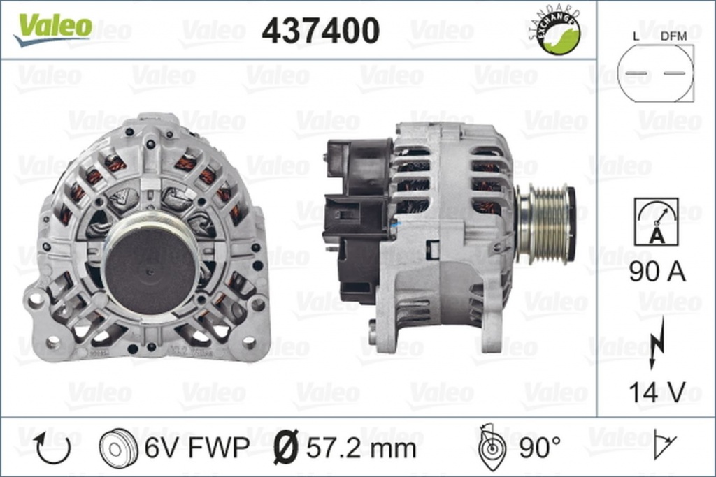 Alternator SKODA ROOMSTER 5J VALEO 437400