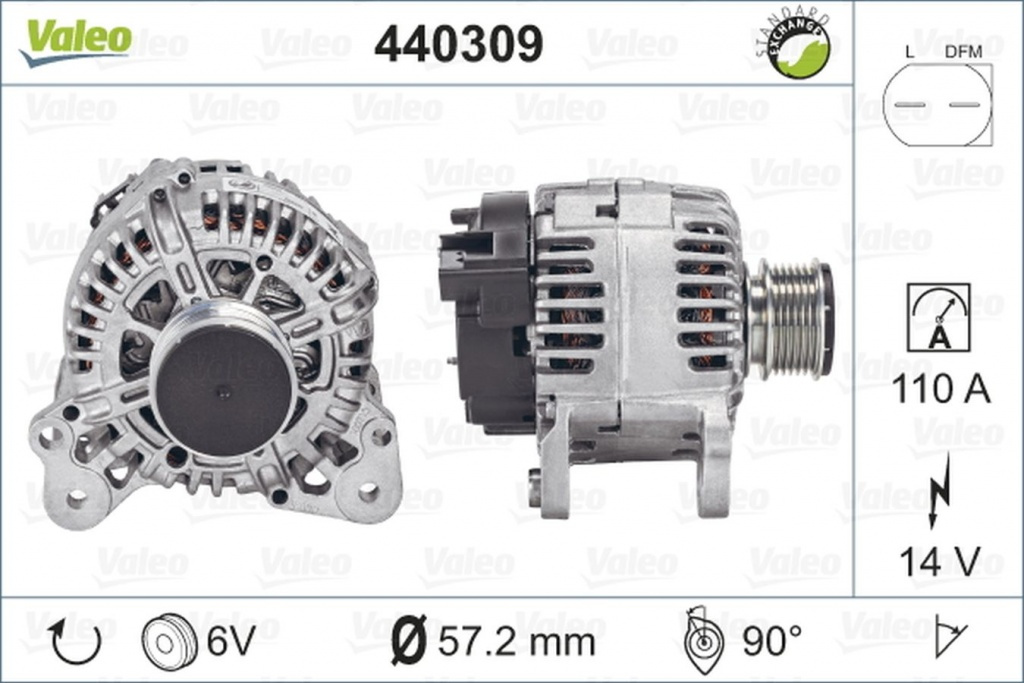 Alternator SKODA ROOMSTER Praktik 5J VALEO 440309 PieseDeTop