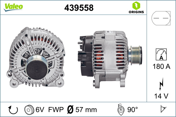 ALTERNATOR ~ SKODA SUPERB II Estate (3T5) 2.0 TDI 16V 4x4 2.0 TDI 4x4 2.0 TDI 3.6 V6 4x4 2.0 TDI 16V 1.6 TDI 105cp 140cp 170cp 260cp 2009 2010 2011 2012 2013 2014 2015 ~ VAL439558 ~ VALEO