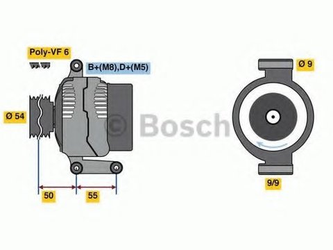 Alternator SUZUKI IGNIS II (2003 - 2016) Bosch 0 986 048 771