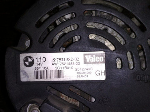 Alternator Valeo BMW Seria 3 E46 1.8 Benzina 14V 65/110A Cod: 7521382-02