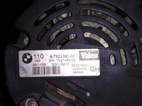Alternator Valeo BMW Seria 3 E46 1.8 Benzina 14V 65/110A Cod: 7521382-02