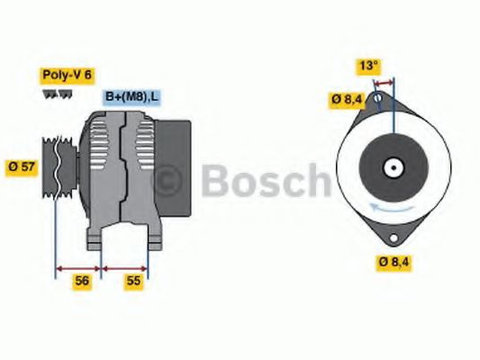 Alternator VOLVO 850 combi (LW) (1992 - 1997) Bosch 0 986 040 370