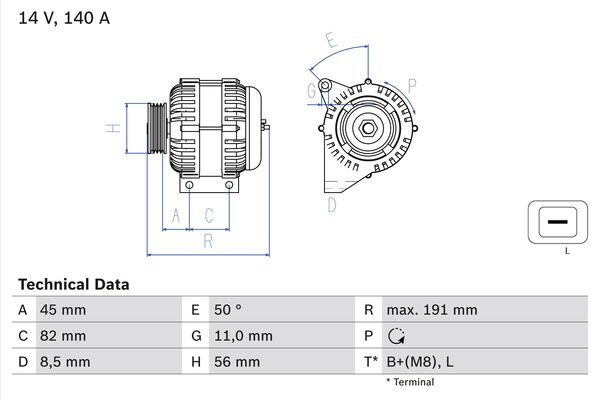 Alternator VOLVO S60 2000-2010 BOSCH 0986042840