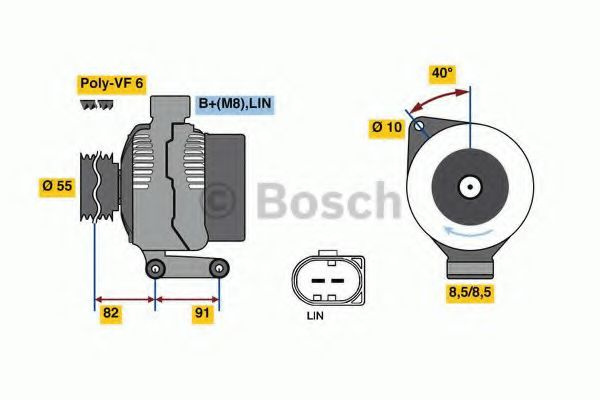 Alternator VOLVO V50 (MW) (2004 - 2016) Bosch 0 98