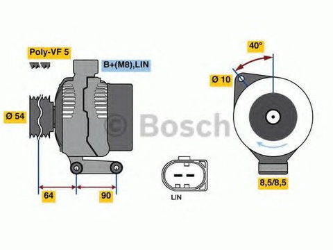 Alternator VOLVO V60 (2010 - 2016) Bosch 0 986 048 400