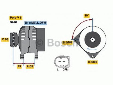 Alternator VOLVO XC70 CROSS COUNTRY BOSCH 0986041140