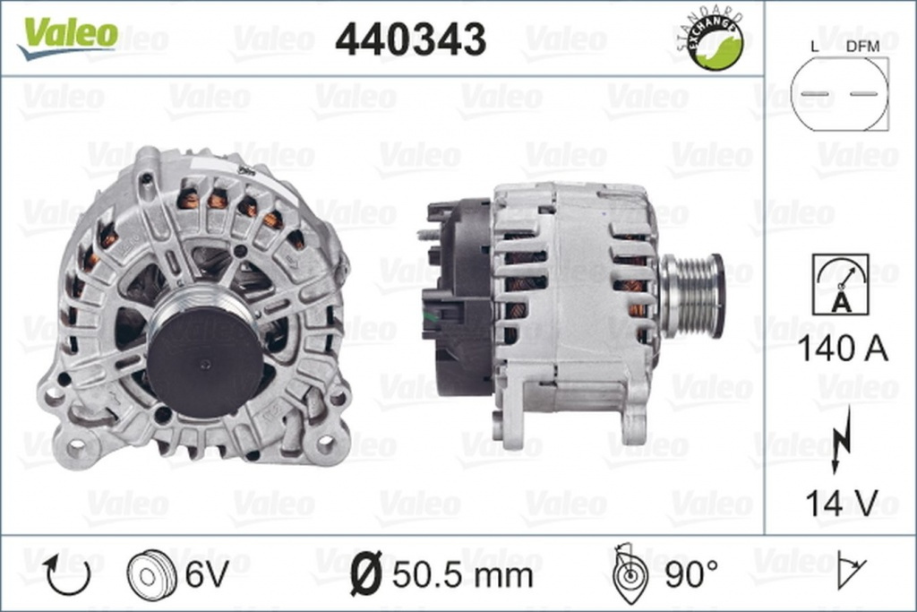 Alternator VW AMAROK 2H S1B VALEO 440343 PieseDeTop