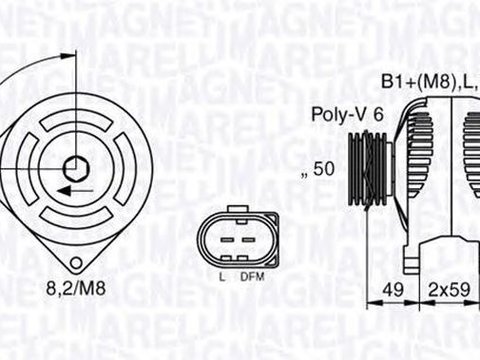 Alternator VW CADDY II caroserie 9K9A MAGNETI MARELLI 063533250130