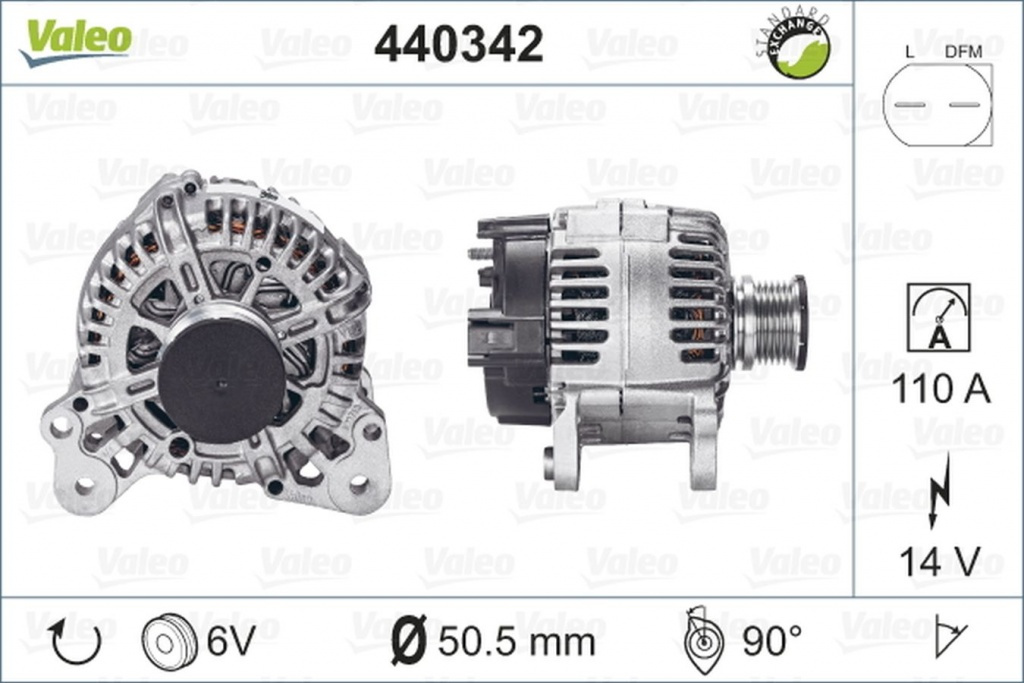 Alternator VW EOS 1F7 1F8 VALEO 440342 PieseDeTop