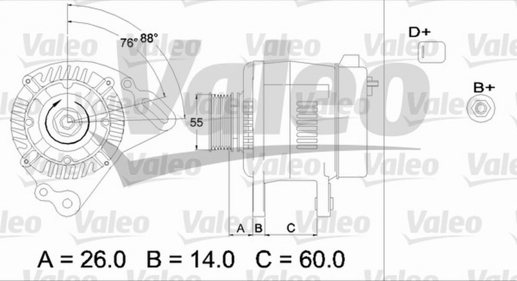 Alternator VW GOLF III 1H1 VALEO 436364