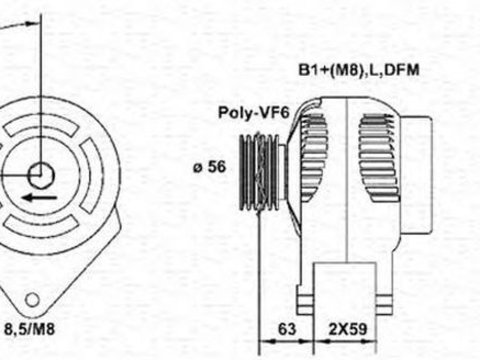 Alternator VW GOLF IV 1J1 MAGNETI MARELLI 943355060010