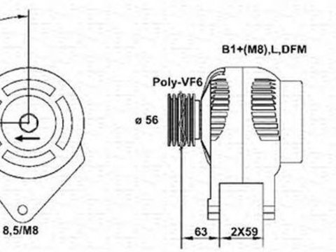 Alternator VW GOLF IV 1J1 MAGNETI MARELLI 943355059010