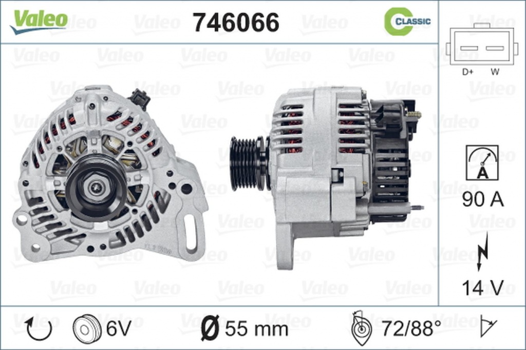 Alternator VW GOLF IV Cabriolet 1E7 VALEO 746066