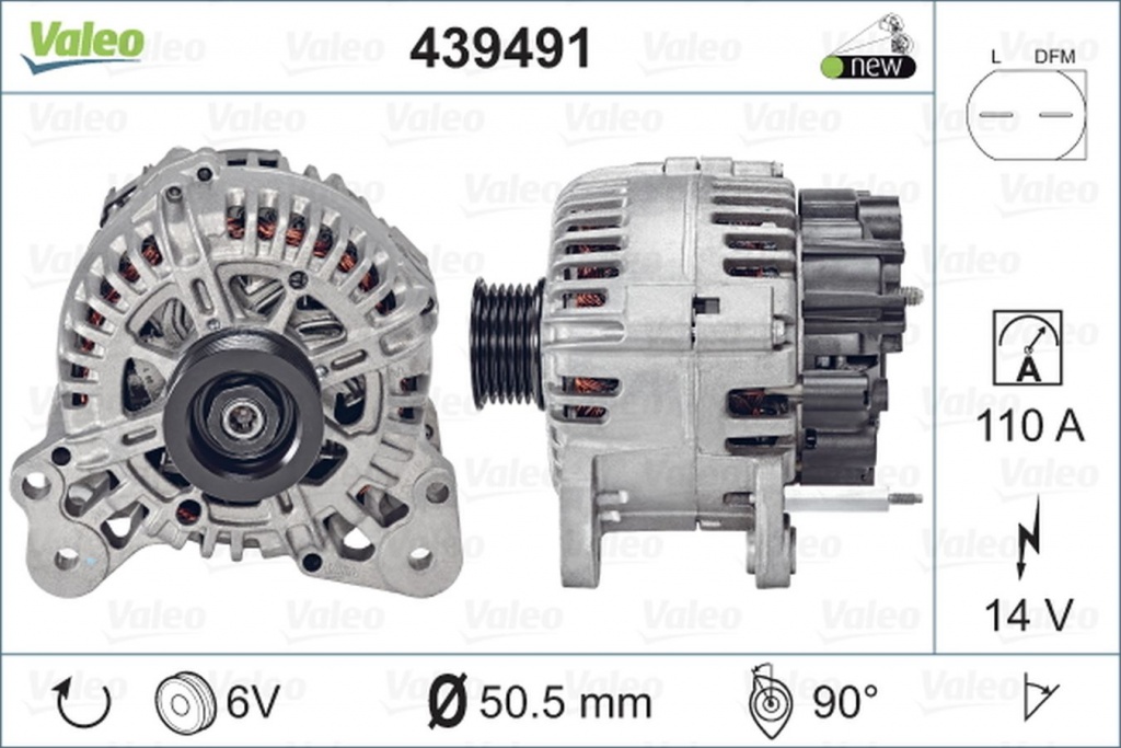 Alternator VW GOLF VI 5K1 VALEO 439491