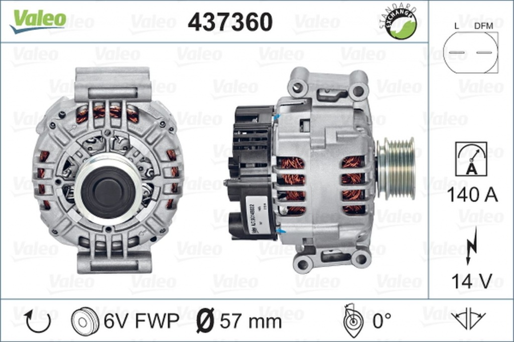 Alternator VW GOLF VI Cabriolet 517 VALEO 437360