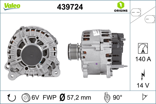 ALTERNATOR ~ VW GOLF VI Convertible (517) 2.0 TDI 1.6 TDI 105cp 140cp 2011 2012 2013 2014 2015 2016 ~ VAL439724 ~ VALEO