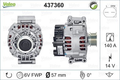 Alternator VW GOLF VI Variant AJ5 VALEO 437360