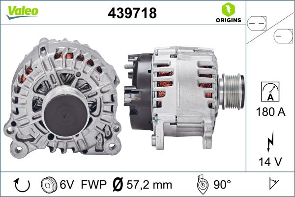 ALTERNATOR ~ VW PASSAT B6 (3C2) 1.6 TDI 105cp 2009 2010 ~ VAL439718 ~ VALEO