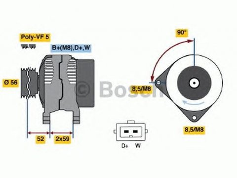 Alternator VW POLO 6N1 BOSCH 0986040880