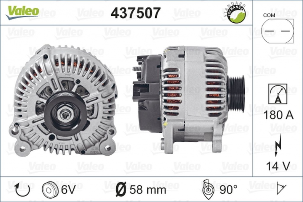 Alternator VW TOUAREG 7LA 7L6 7L7 VALEO 437507