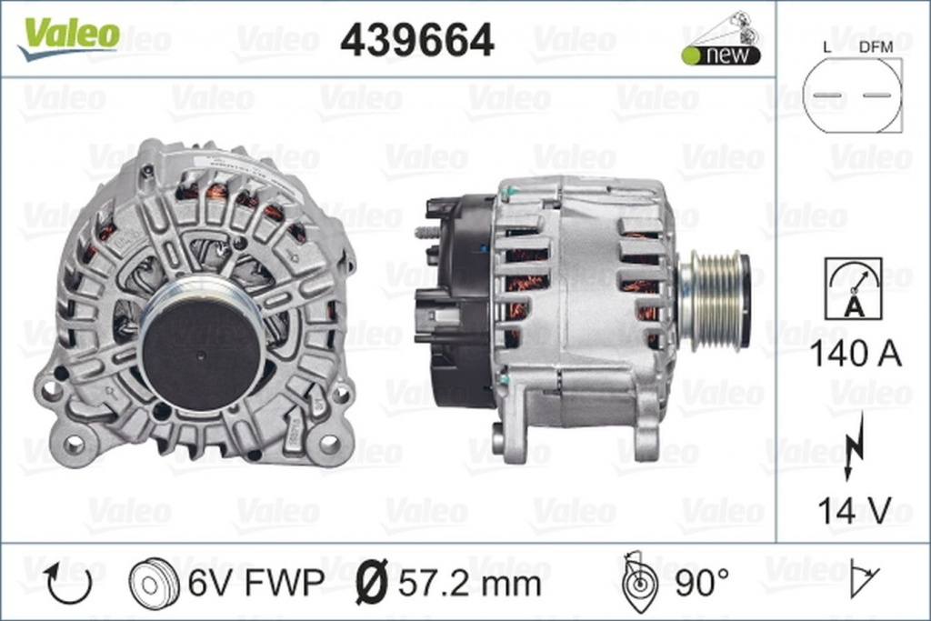 Alternator VW TOURAN 1T1 1T2 VALEO 439664 PieseDeTop