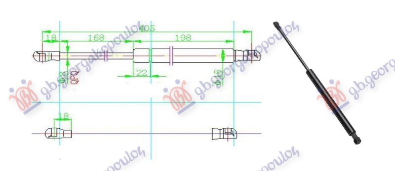 AMORTIZOR CAPOTA (400L-230N) , LAND ROVER, LAND ROVER RANGE ROVER SPORT 05-13, 690108205