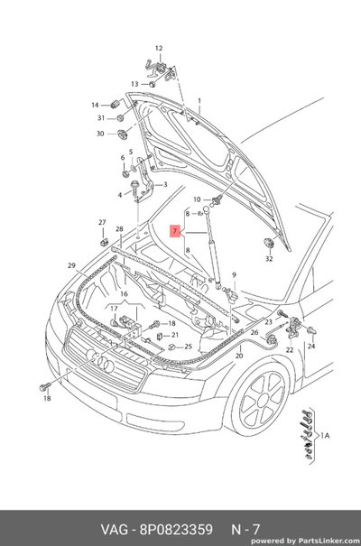 Amortizor capota Audi A3 (8P) Hatchback 2005 2.0 T