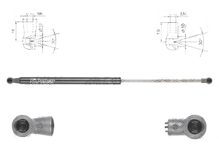 Amortizor capota fata, echilibror motor Hyundai Santa Fe (DM), 05.2012-, Stanga=Dreapta, Lungime, Cursa, Forta: 294mm, 88mm, 400N, 81161-2W000, Polcar Polonia, 1 buc.