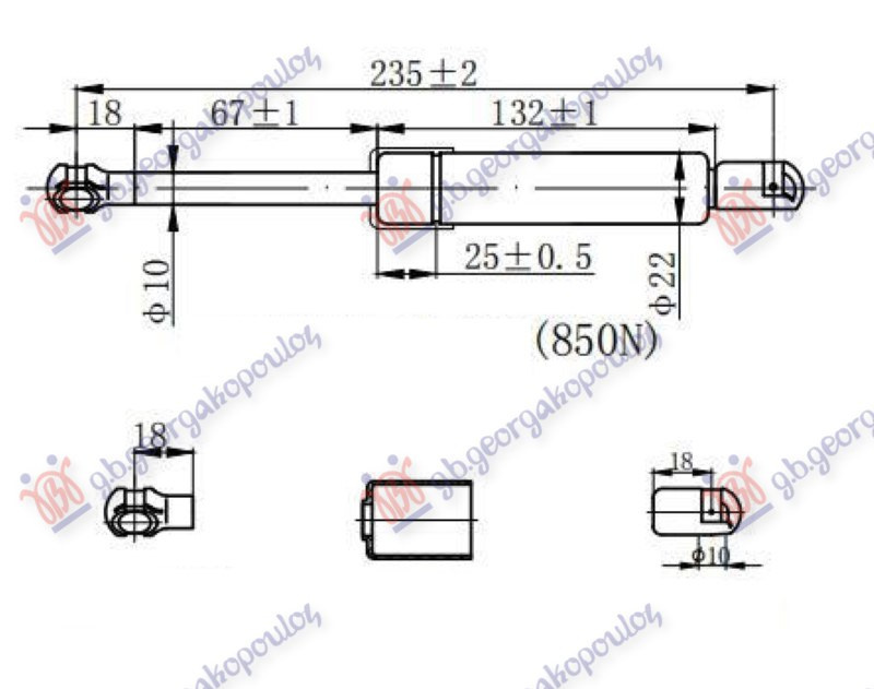 AMORTIZOR CAPOTA FATA - MERCEDES ML (W163) 98-05, MERCEDES, MERCEDES ML (W163) 98-05, 019908200