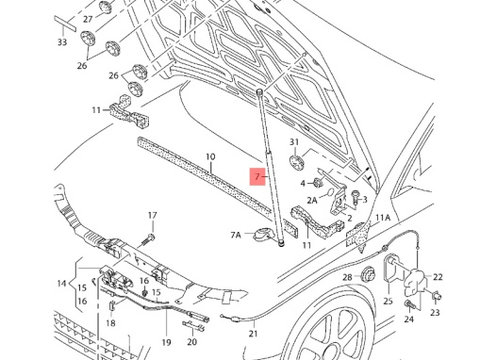 Amortizor capota motor Audi A4 B8 (8K) Avant 2011 2.0 TDI OEM 8T0823359
