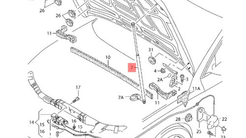 Amortizor capota motor Audi A4 B8 (8K) A