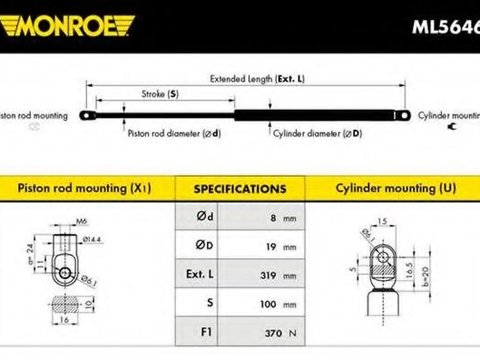 Amortizor capota PORSCHE 911 - MONROE ML5646