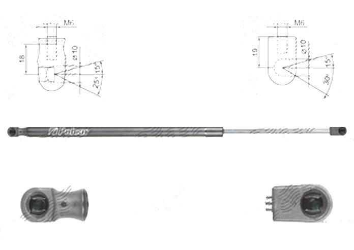 Amortizor capota spate, echilibror haion Fiat 500l (330), 01.2013-, Stanga = Dreapta, Lungime, Cursa, Forta: 554 mm, 200 mm, 670 N, haion, Hatchback