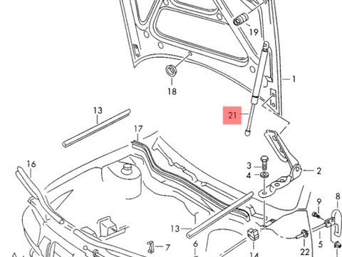 Amortizor haion Audi A3 8L coupe 2001 2002 2003 OEM 8L0823359