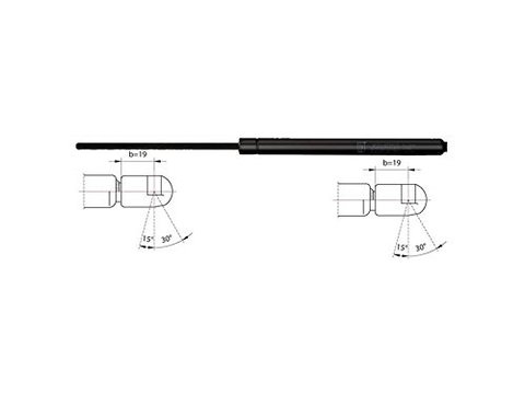 Amortizor haion Opel Astra H 2003-2012 Model LIFTBACK, echilibror portbagaj spate stanga=dreapta. 132743 24463829, lungime 424.50mm, forta 450N, cursa 165mm, Polcar Polonia, 1 buc.