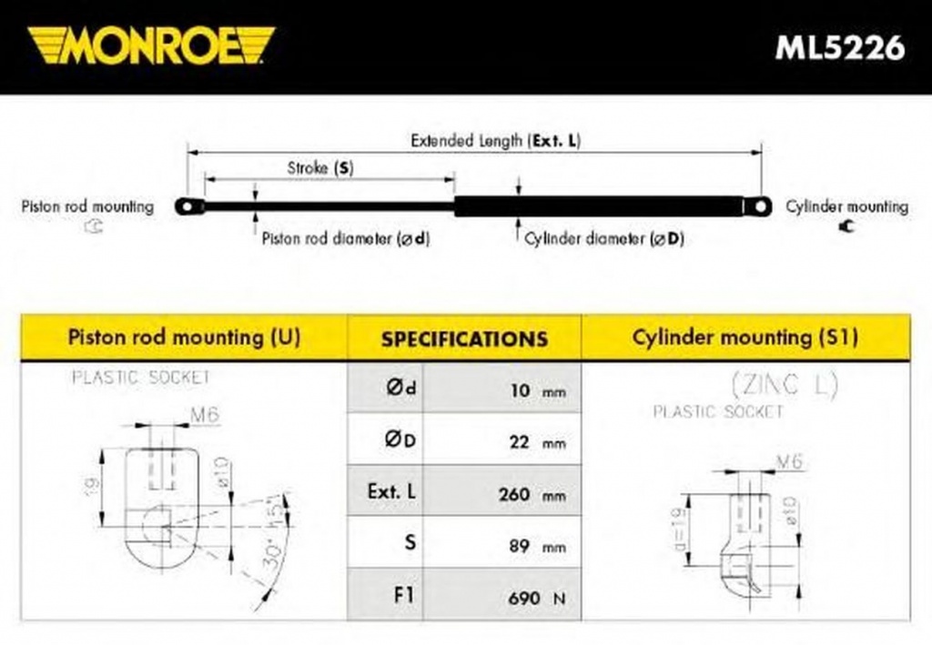 Amortizor portbagaj VW VENTO 1H2 MONROE ML5226