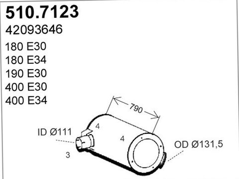 Amortizor zgomot mijloc/spate ASSO 510.7123