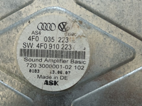 Amplificator Audio Audi A6 C6 Cod piesa : 4F0 035 223
