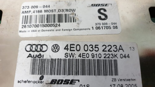 Amplificator BOSE Audi, 4E0035223A, 4E09