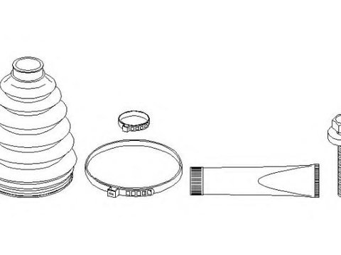 Ansamblu burduf, articulatie planetara VW SHARAN (7M8, 7M9, 7M6), FORD GALAXY (WGR), SEAT ALHAMBRA (7V8, 7V9) - TOPRAN 109 415