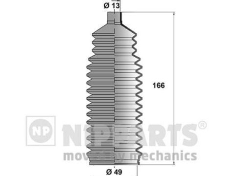 Ansamblu burduf directie J2840900 NIPPARTS pentru Chevrolet Aveo Daewoo Espero Daewoo Cielo Daewoo Nexia Chevrolet Lacetti Toyota Ipsum Toyota Picnic Chevrolet Nubira Chevrolet Optra Toyota Avensis Daewoo Nubira Daewoo Leganza Daewoo Lanos Daewoo Rez