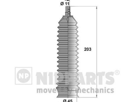 Ansamblu burduf directie N2840903 NIPPARTS pentru Chevrolet Aveo Chevrolet Cruze Daewoo Kalos Chevrolet Kalos Chevrolet Tracker Chevrolet Trax