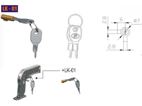 Antifurt cupla remorca cu cheie LK-01