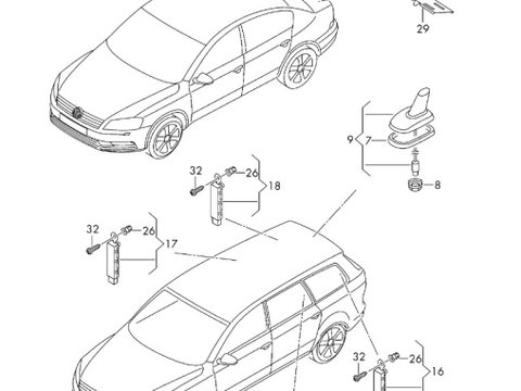 Aplificator antena radio Volkswagen Passat B7 (365) Variant 2011 2.0 TDI OEM 3AF035552