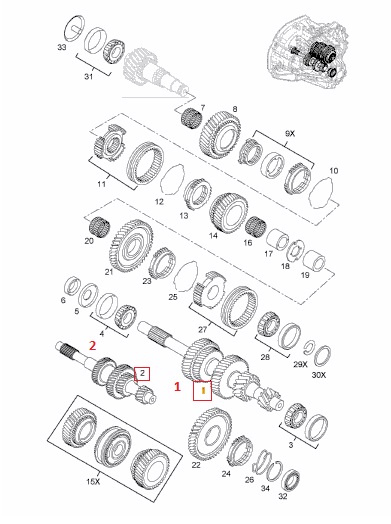 Arbore cu roata input cutie de viteze manuala Opel Vivaro 5-6 trepte X83 1.9 DCI 2001-2014