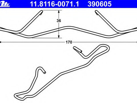 Arc etrier frana 11 8116-0071 1 ATE pentru Seat Alhambra Vw Sharan Vw Tiguan Audi Q3 Audi A4