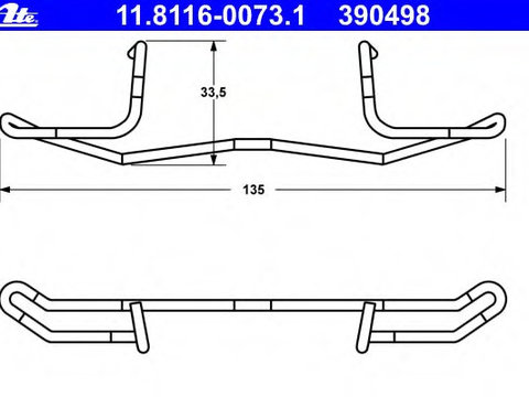 Arc etrier frana 11 8116-0073 1 ATE pentru Ford Granada Ford Scorpio Ford Escort Volvo 480 Volvo 440 Volvo 460 Volvo 850 Peugeot 806 Fiat Ulysse CitroEn Evasion CitroEn Synergie Volvo S70 Volvo V70