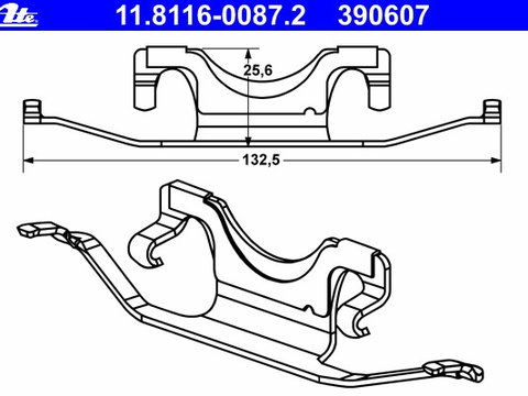 Arc etrier frana 11 8116-0087 2 ATE pentru Mercedes-benz Cls Mercedes-benz E-class